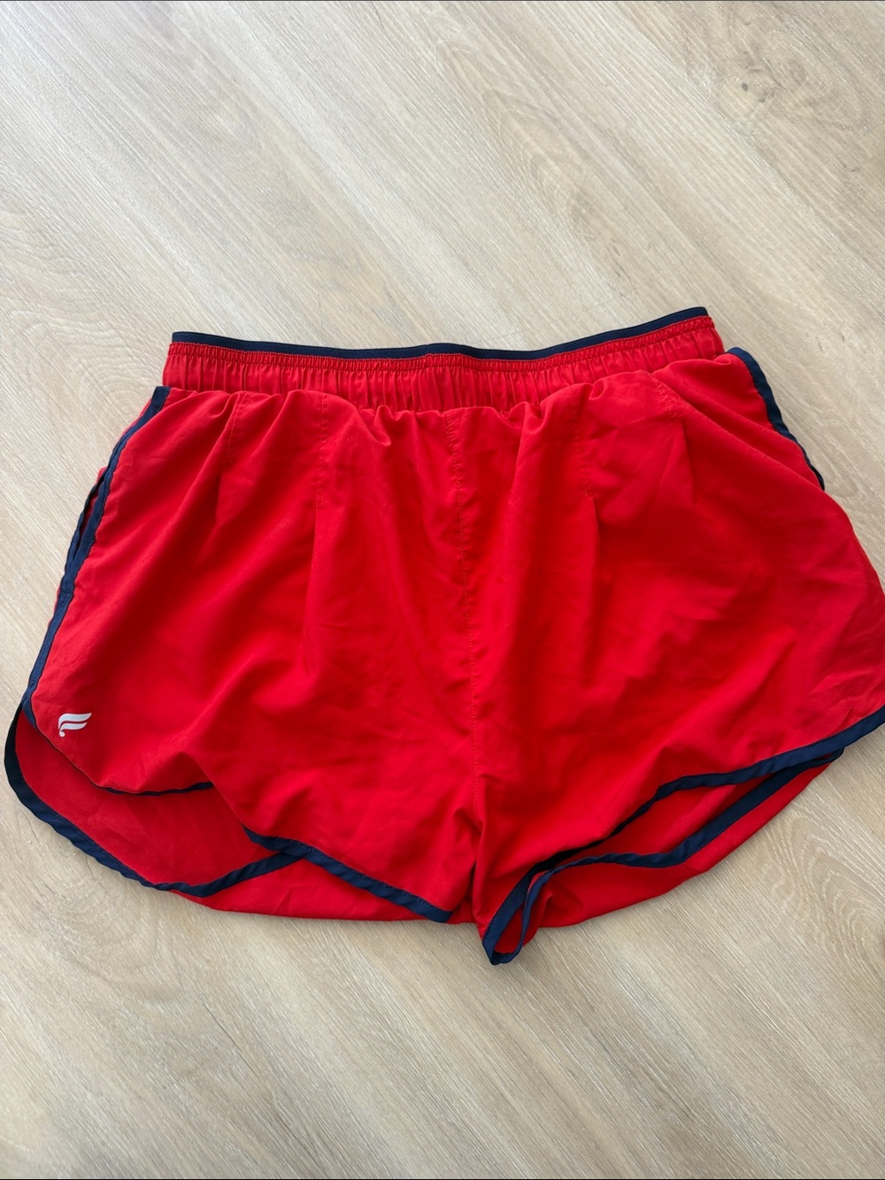 Athleta Red Athletic Shorts with Navy Trim